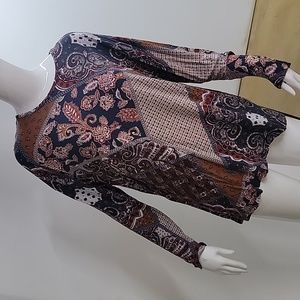 LC Waikiki Boho Pattern Long Sleeve Viscose and Elastane Top Size 3XL